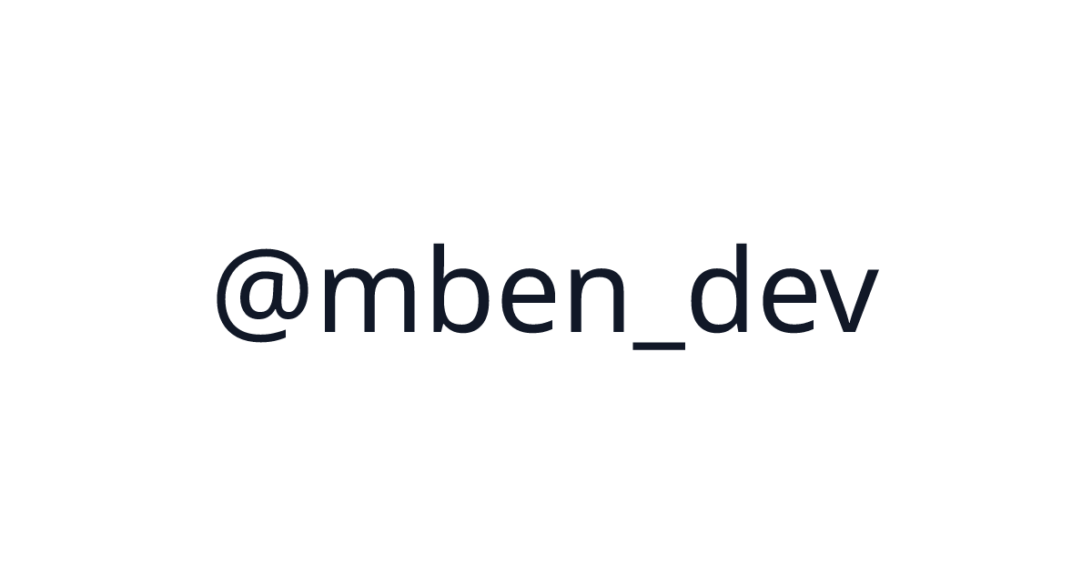 @mben_dev (@mben_dev) - 2 startups · $0 revenue | TrustMRR