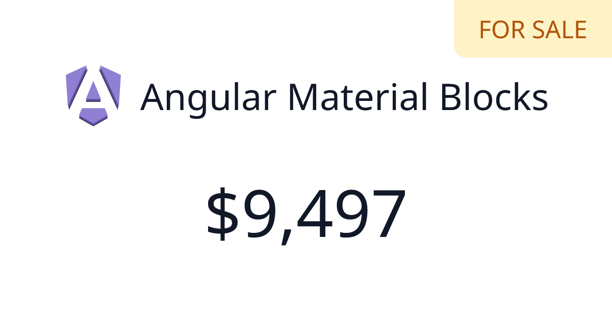 Angular Material Blocks - $1,721 last 30 days | TrustMRR