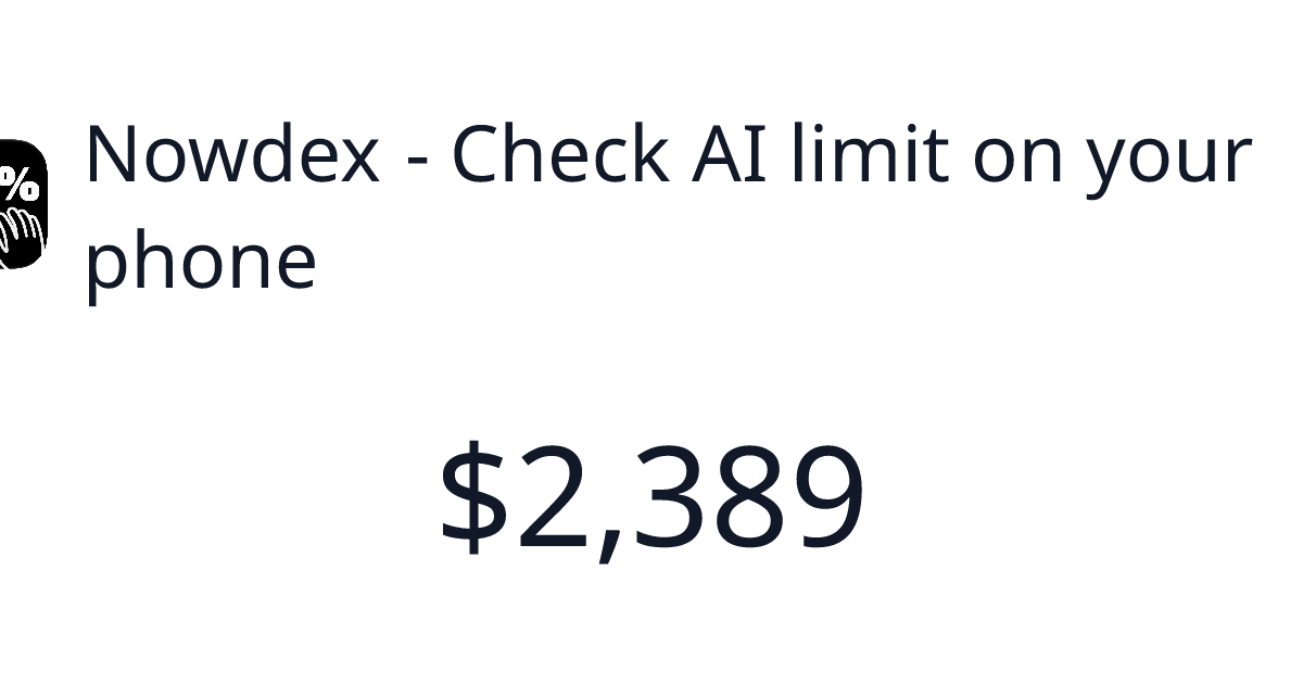 Nowdex - Check AI limit on your phone - $1,397 last 30 days | TrustMRR