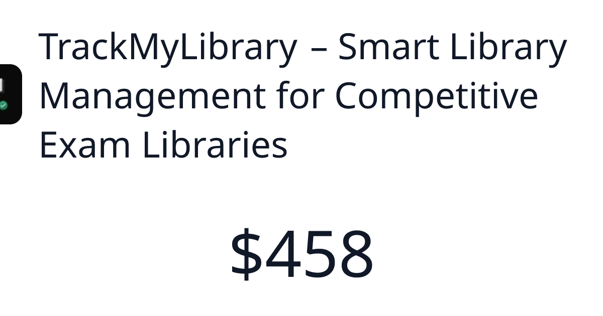 TrackMyLibrary – Smart Library Management for Competitive Exam ...